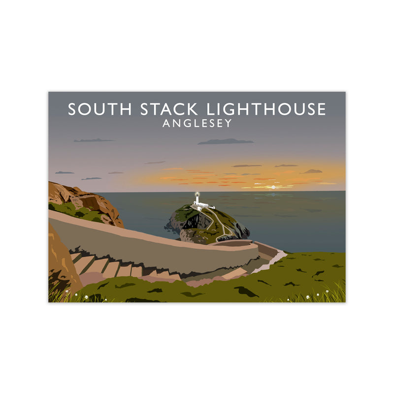 South Stack Lighthouse Anglesey Travel Art Print by Richard O'Neill Print Only