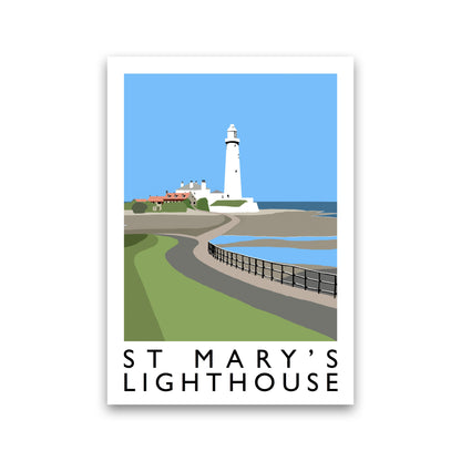 St Mary's Lighthouse Travel Art Print by Richard O'Neill Print Only