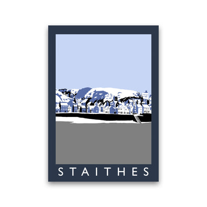 Staithes Travel Art Print by Richard O'Neill, Framed Wall Art Print Only