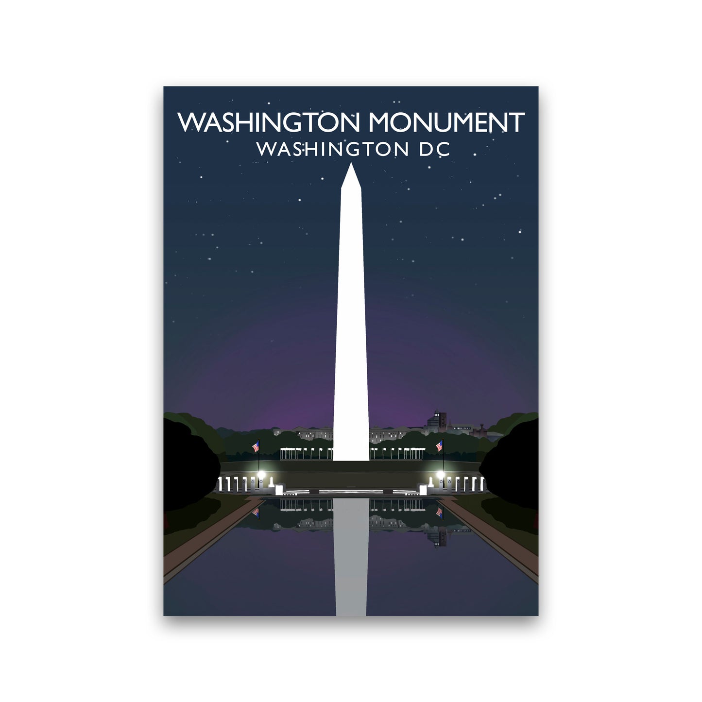 Washington Monument Washington DC Travel Art Print by Richard O'Neill Print Only