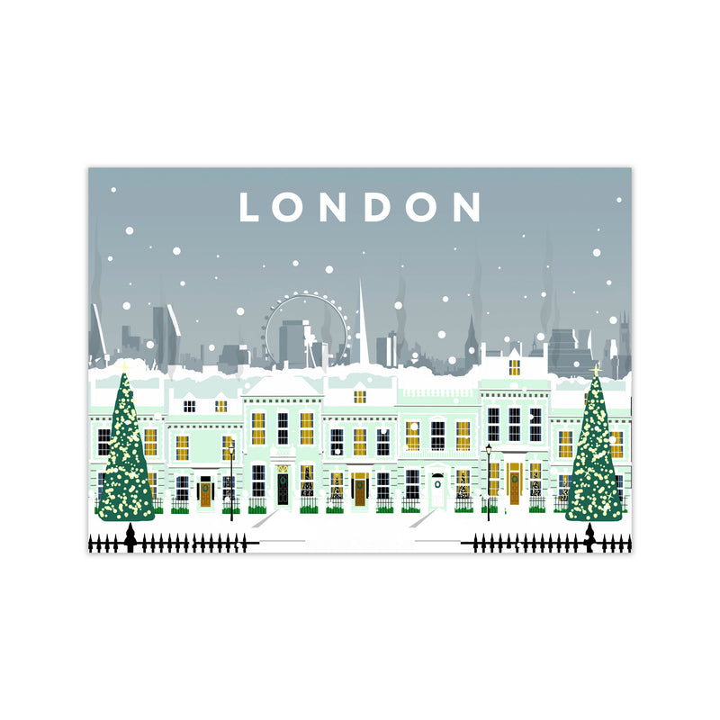 London Cherry Tree Lane In Snow by Richard O'Neill Print Only