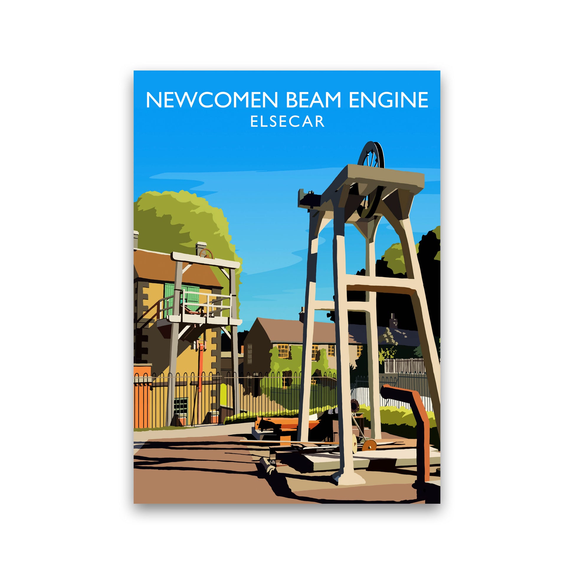 Newcomen Beam Engine portrait by Richard O'Neill Print Only