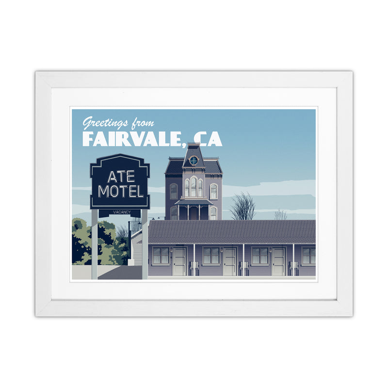 Bates Motel Day Art Print by Richard O'Neill White Grain