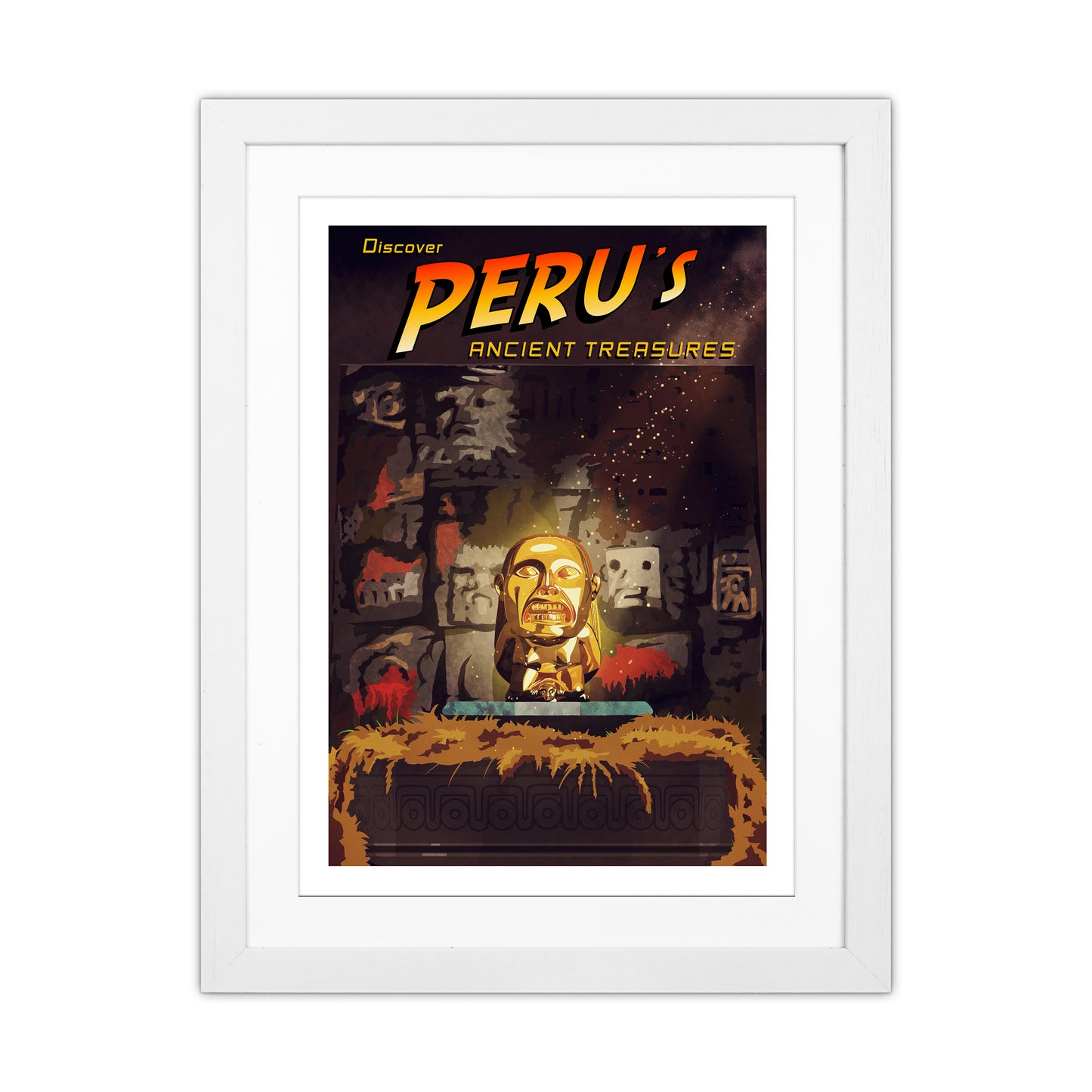 Indiana Jones Art Print by Richard O'Neill White Grain