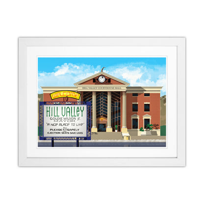 Hill Valley 2015 Revised Art Print by Richard O'Neill White Grain