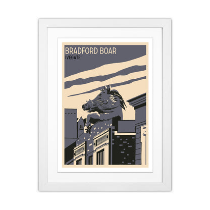 Bradford Boar Art Print by Richard O'Neill White Grain