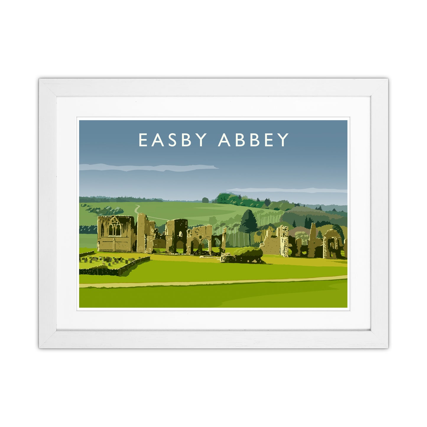 Easby Abbey Art Print by Richard O'Neill White Grain