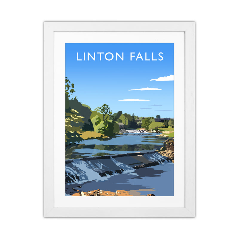 Linton Falls portrait Travel Art Print by Richard O'Neill White Grain