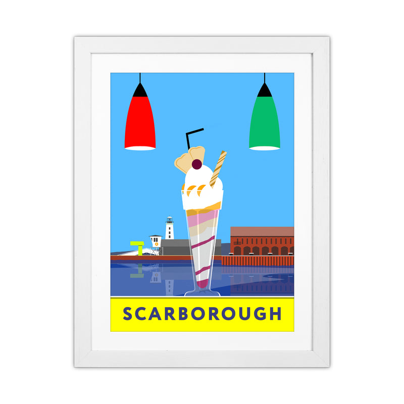 Icecream at Scarborough Travel Art Print by Richard O'Neill White Grain