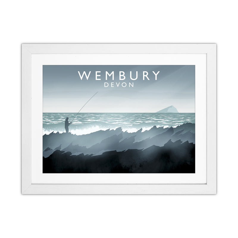 Wembury Travel Art Print by Richard O'Neill White Grain