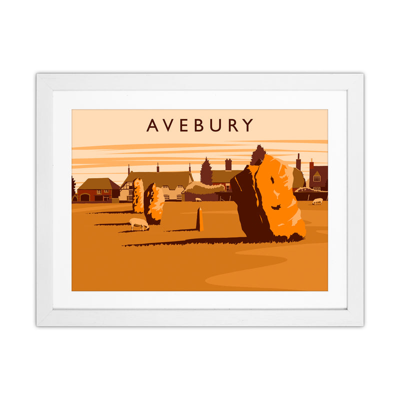 Avebury Travel Art Print by Richard O'Neill White Grain