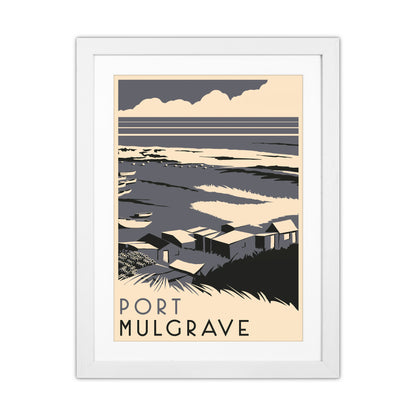 Port Mulgrave portrait Travel Art Print by Richard O'Neill White Grain