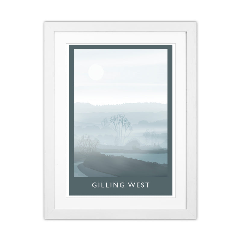 Gilling West (Winter) Portrait Travel Art Print by Richard O'Neill White Grain