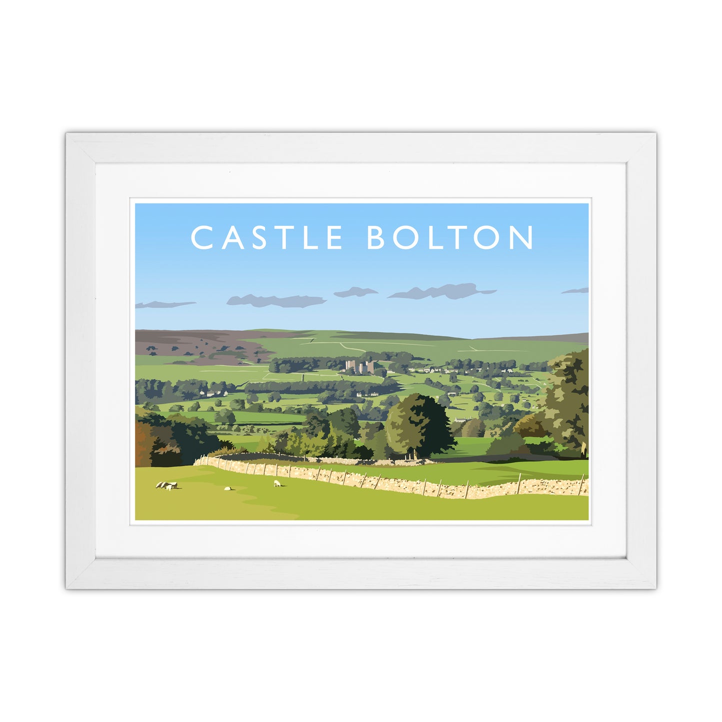 Castle Bolton Travel Art Print by Richard O'Neill White Grain