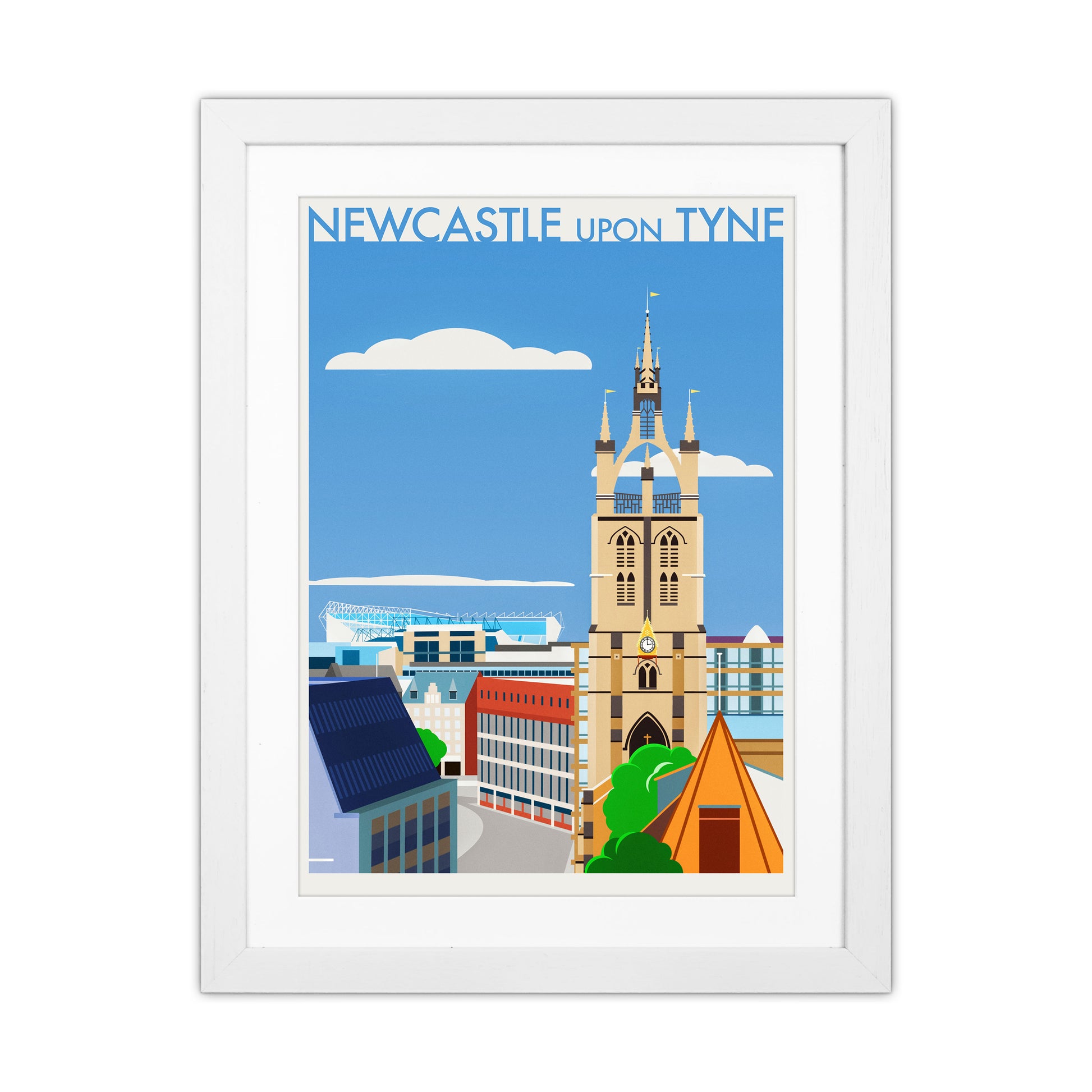 Newcastle upon Tyne 2 (Day) Travel Art Print by Richard O'Neill White Grain