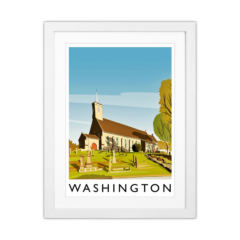 Washington Portrait Travel Art Print by Richard O'Neill White Grain