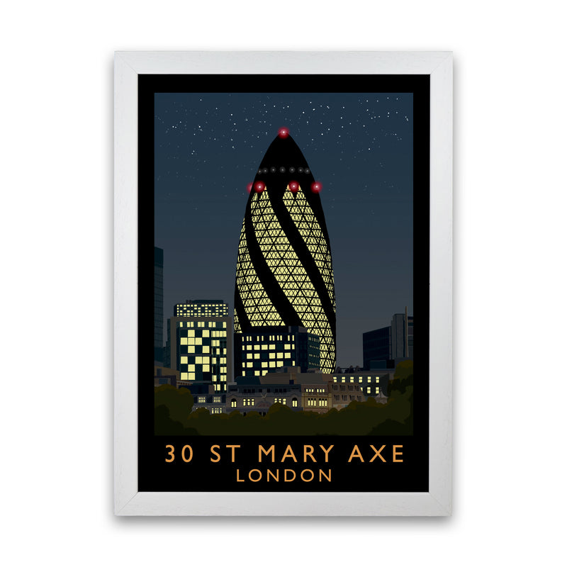 30 St Mary Axe London Travel Art Print by Richard O'Neill White Grain