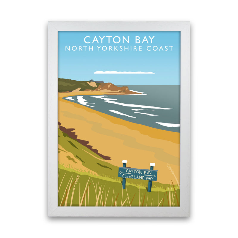 Cayton Bay North Yorkshire Coast Framed Digital Art Print by Richard O'Neill White Grain