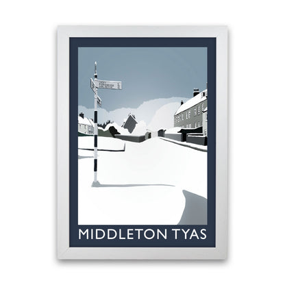 Middleton Tyas Travel Art Print by Richard O'Neill, Framed Wall Art White Grain