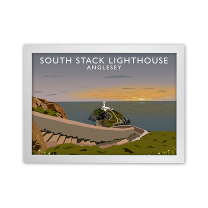 South Stack Lighthouse Anglesey Travel Art Print by Richard O'Neill White Grain