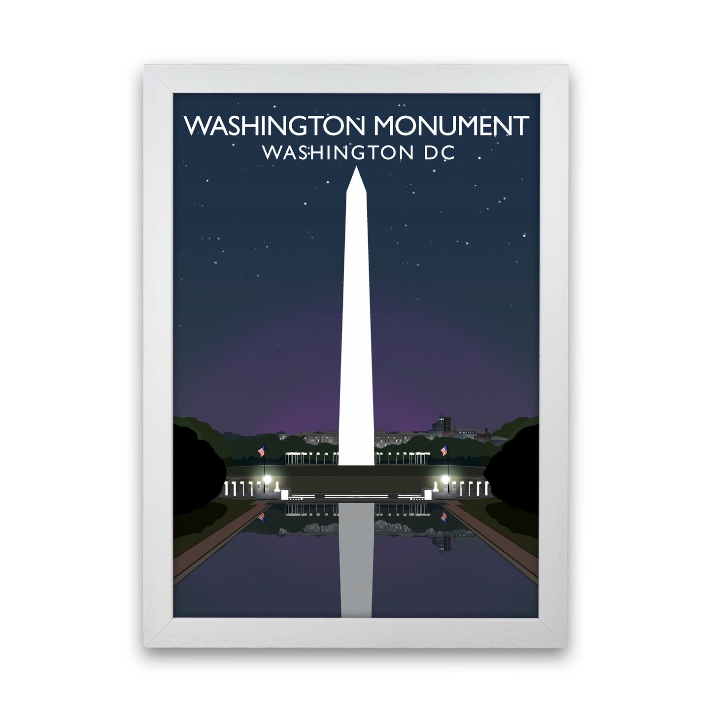 Washington Monument Washington DC Travel Art Print by Richard O'Neill White Grain