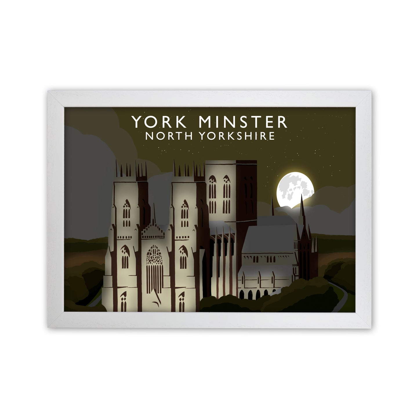 York Minster Framed Digital Art Print by Richard O'Neill White Grain