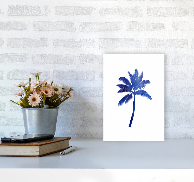 Blue Palm Tree Art Print by Seven Trees Design