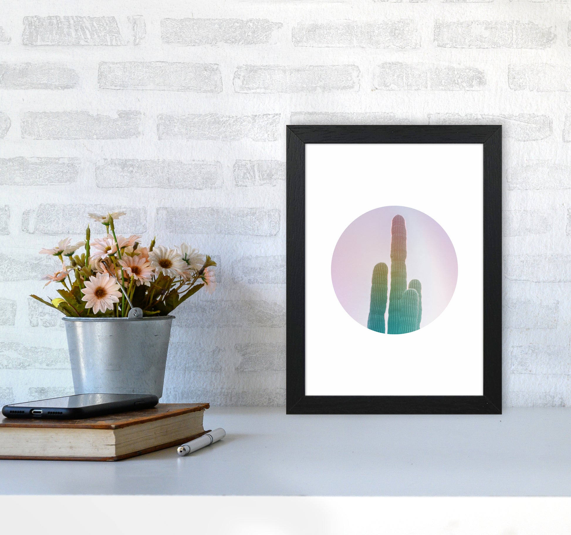 Circular Cacti Art Print by Seven Trees Design
