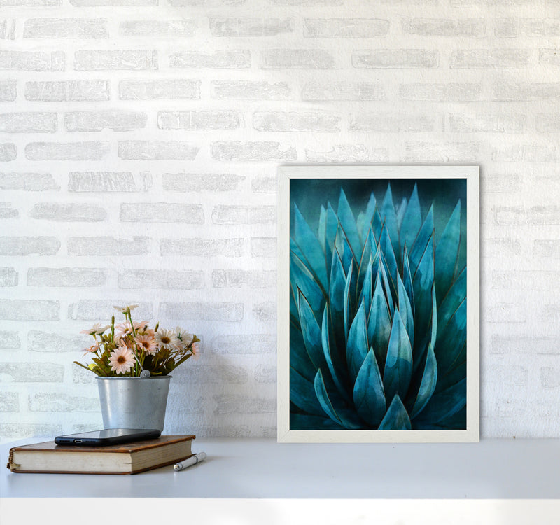 Blue Succulent Art Print by Seven Trees Design