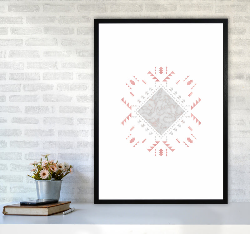 Boho Cherokee Abstract Art Print by Seven Trees Design A1 White Frame