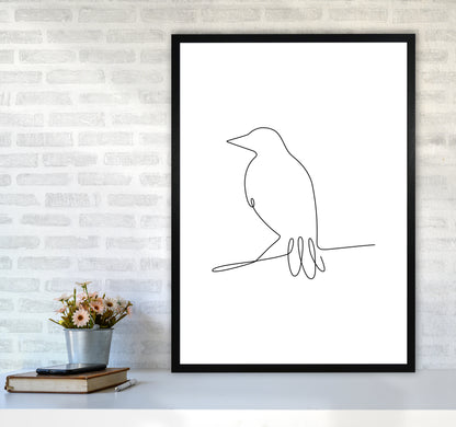 One Line Bird II Art Print by Seven Trees Design A1 White Frame