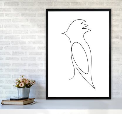 One Line Bird Art Print by Seven Trees Design A1 White Frame