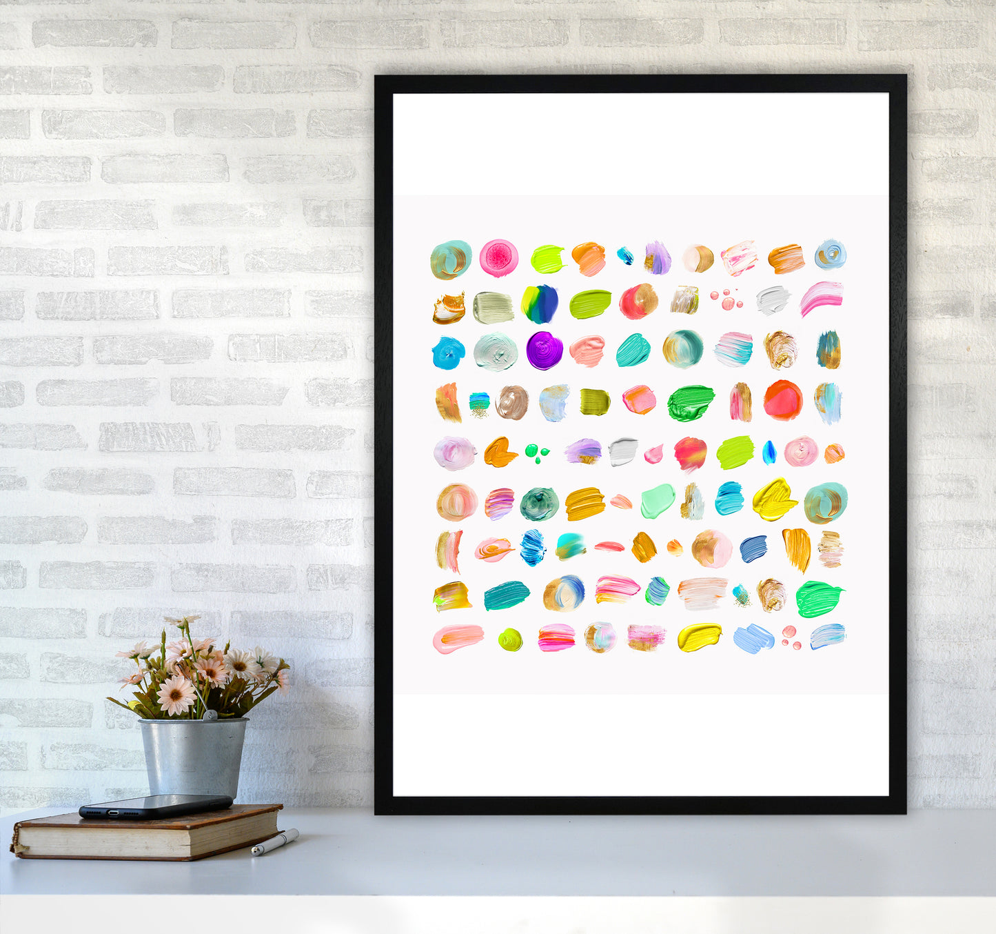 Painting Paradise Abstract Art Print by Seven Trees Design A1 White Frame