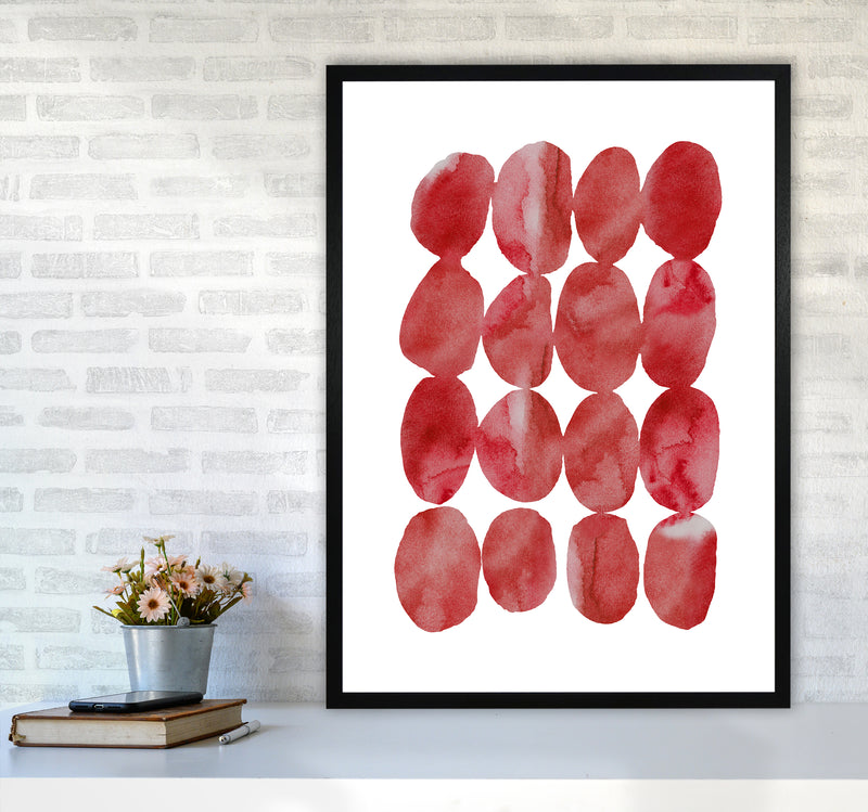 Watercolor Red Stones Art Print by Seven Trees Design