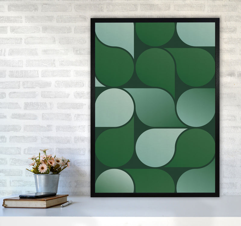 Geometric Loop Art Print by Seven Trees Design A1 White Frame