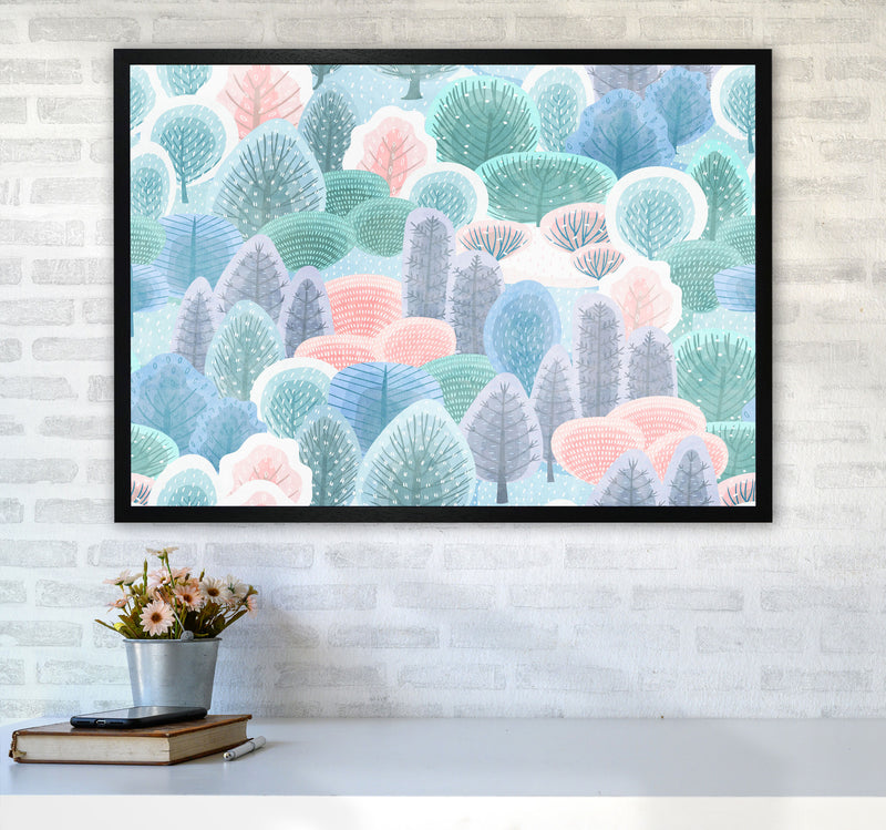 Happy Forest Art Print by Seven Trees Design A1 White Frame