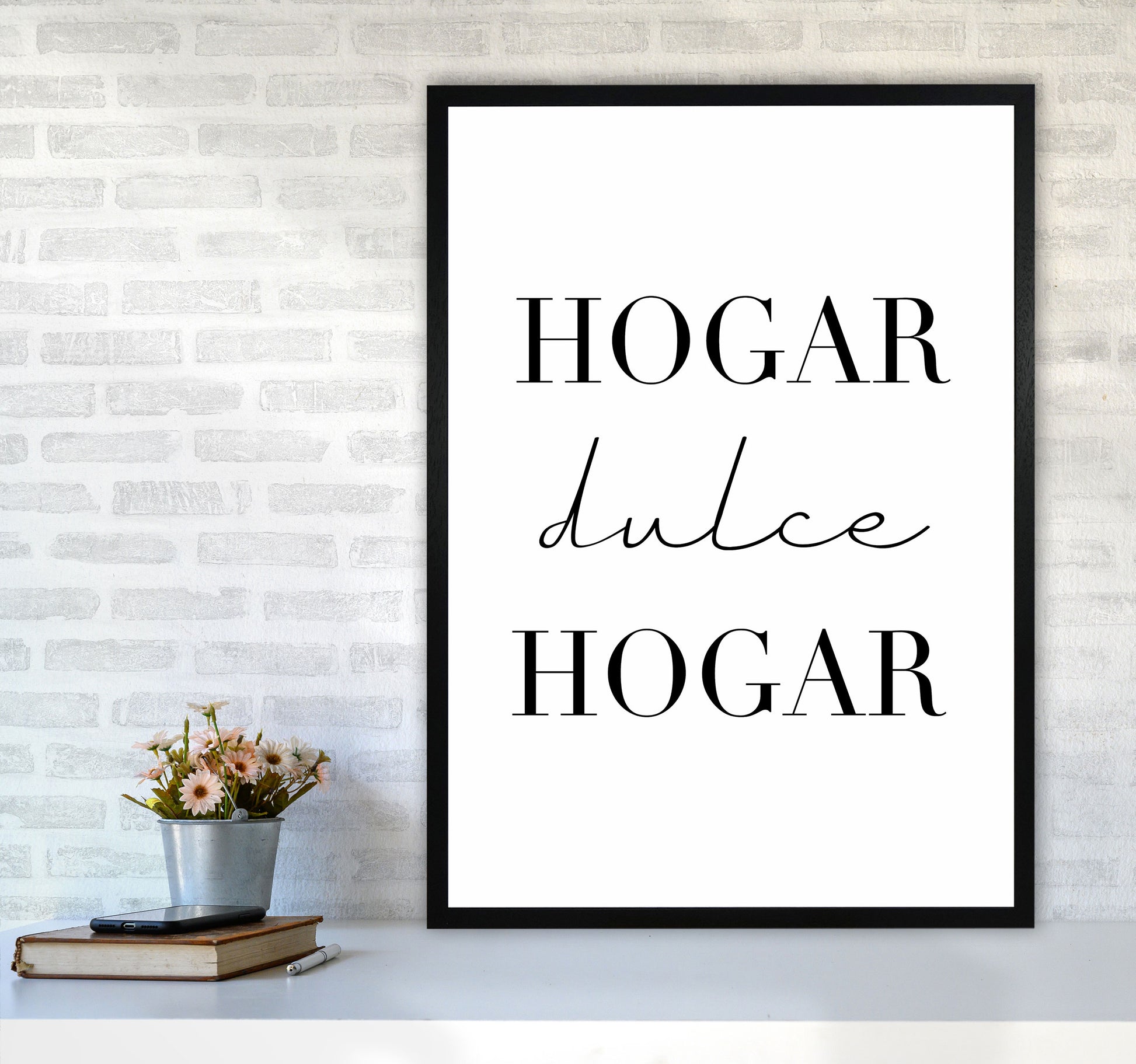 Home Sweet Home (spanish) Art Print by Seven Trees Design A1 White Frame