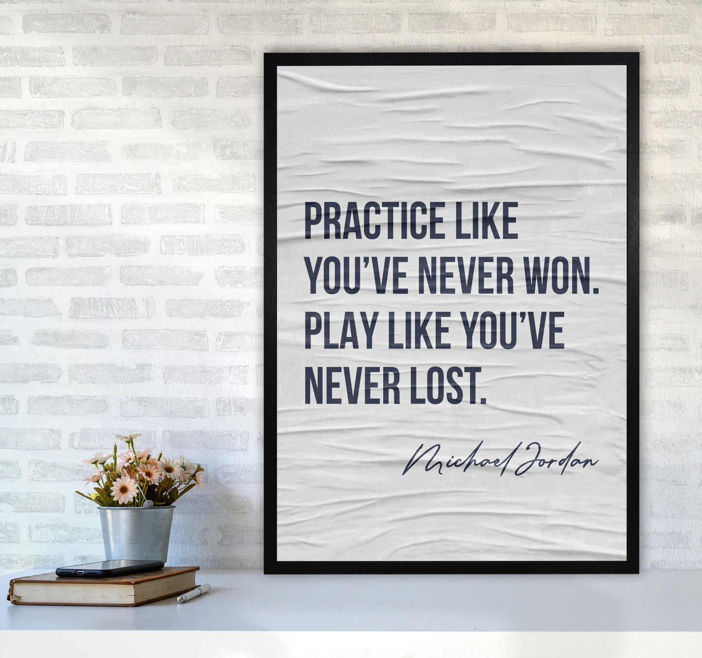 Michael Jordan Quote Art Print by Seven Trees Design A1 White Frame