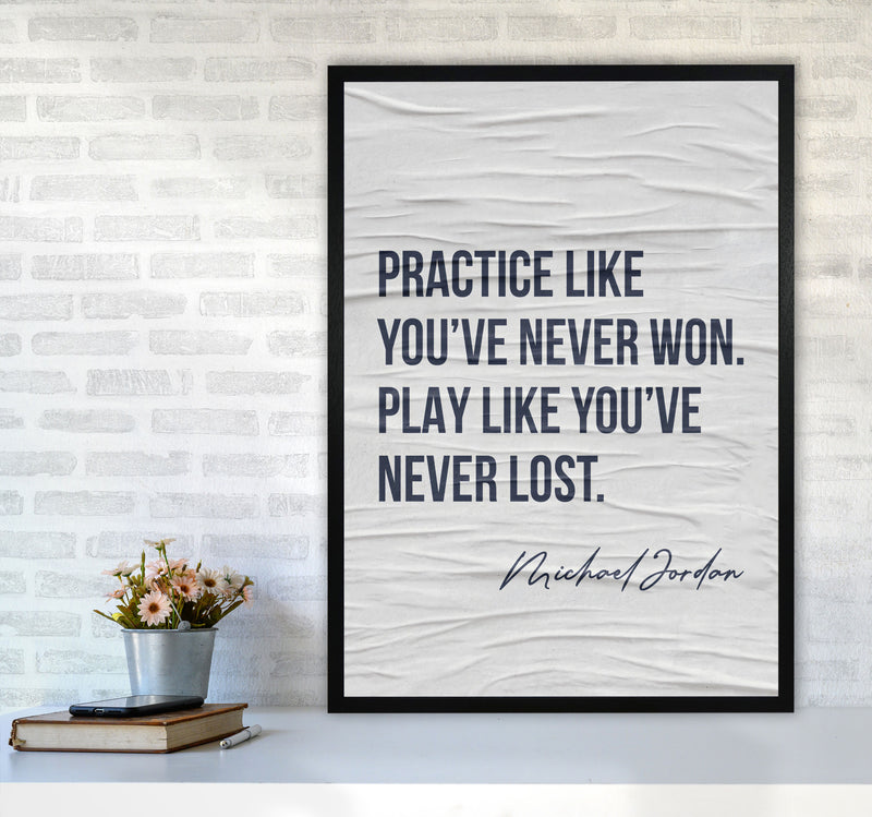 Michael Jordan Quote Art Print by Seven Trees Design A1 White Frame