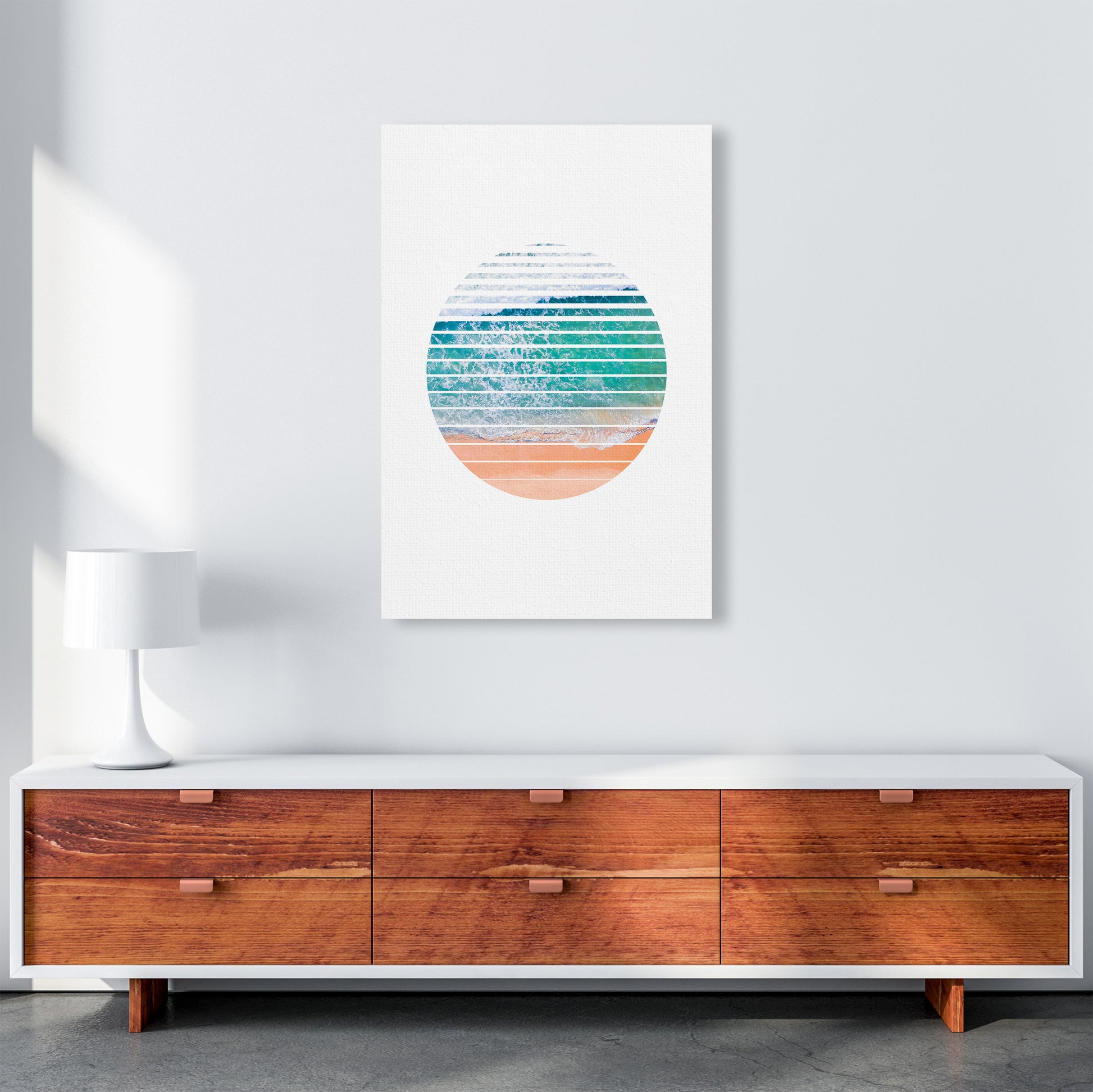 Geometric Ocean Art Print by Seven Trees Design A1 Canvas