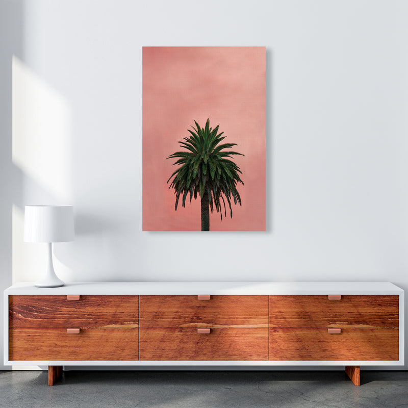 Pink Palm Abstract Art Print by Seven Trees Design A1 Canvas