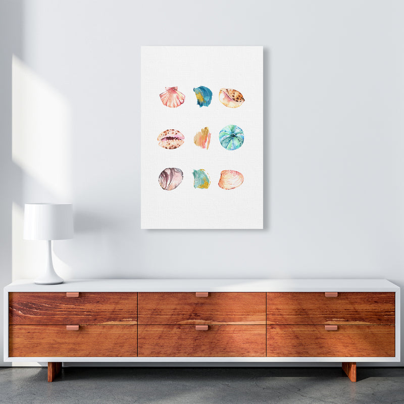 Sea And Brush Strokes II Shell Art Print by Seven Trees Design A1 Canvas