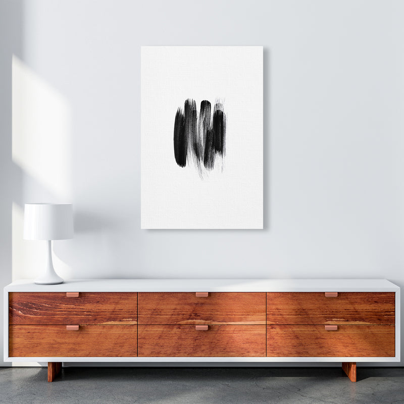 The Black Strokes Abstract Art Print by Seven Trees Design A1 Canvas