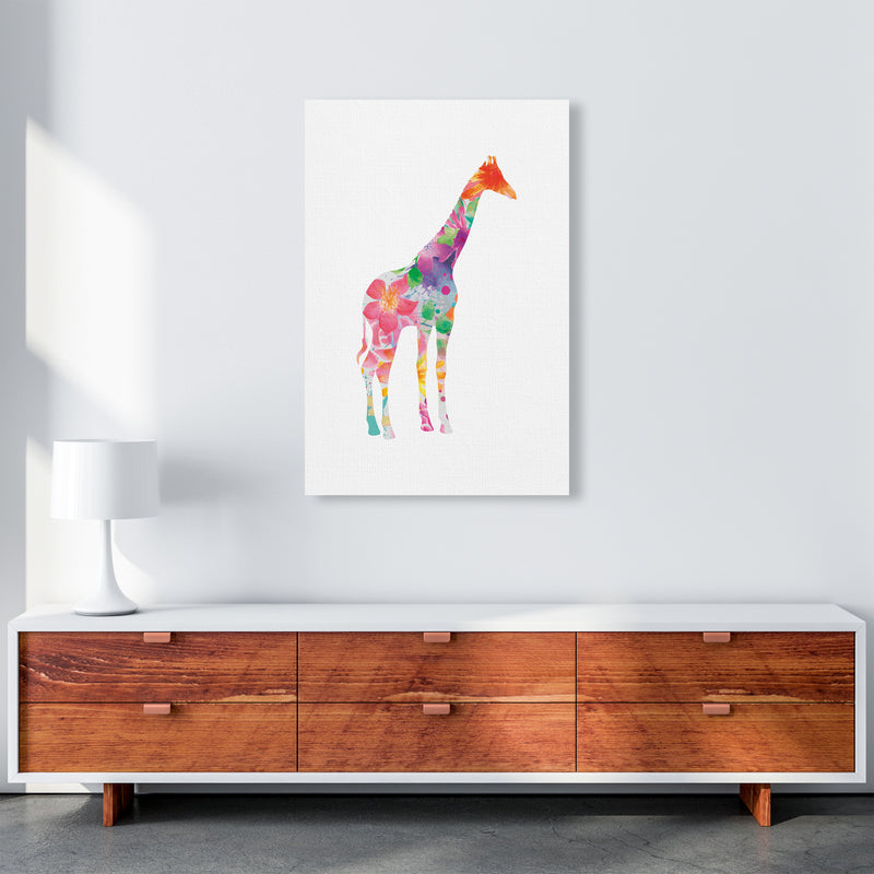 The Floral Giraffe Animal Art Print by Seven Trees Design A1 Canvas