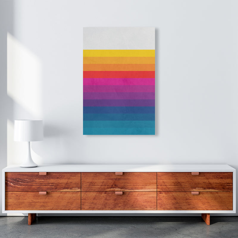 Vintage Retro Lines Art Print by Seven Trees Design A1 Canvas