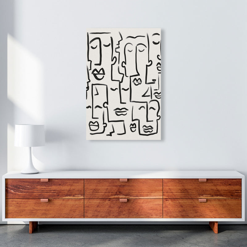 Faces Drawing Art Print by Seven Trees Design A1 Canvas