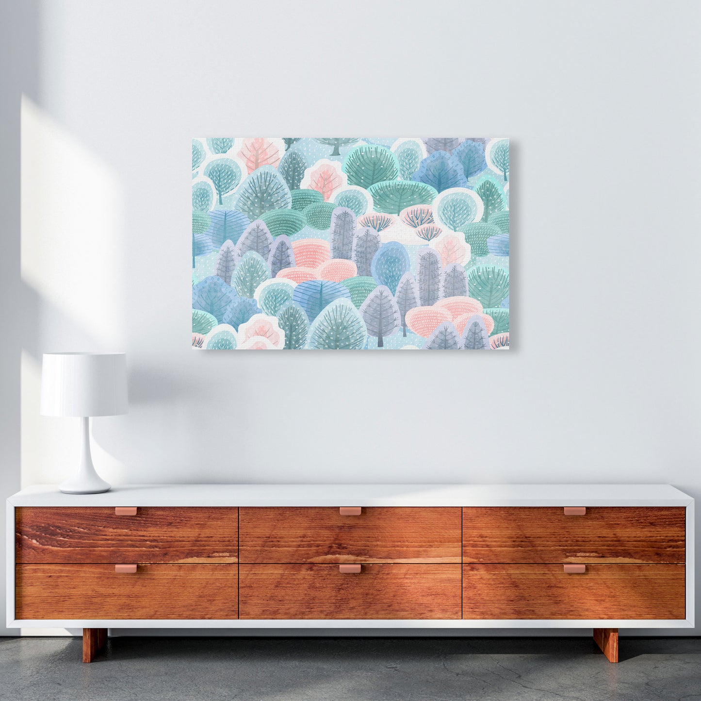 Happy Forest Art Print by Seven Trees Design A1 Canvas