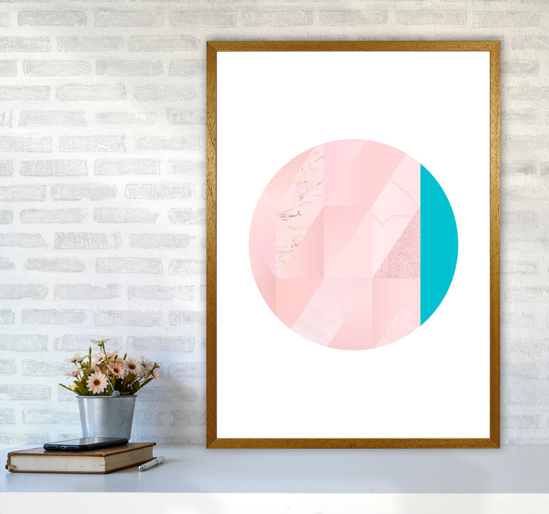 Pink Marble Circle II Abstract Art Print by Seven Trees Design