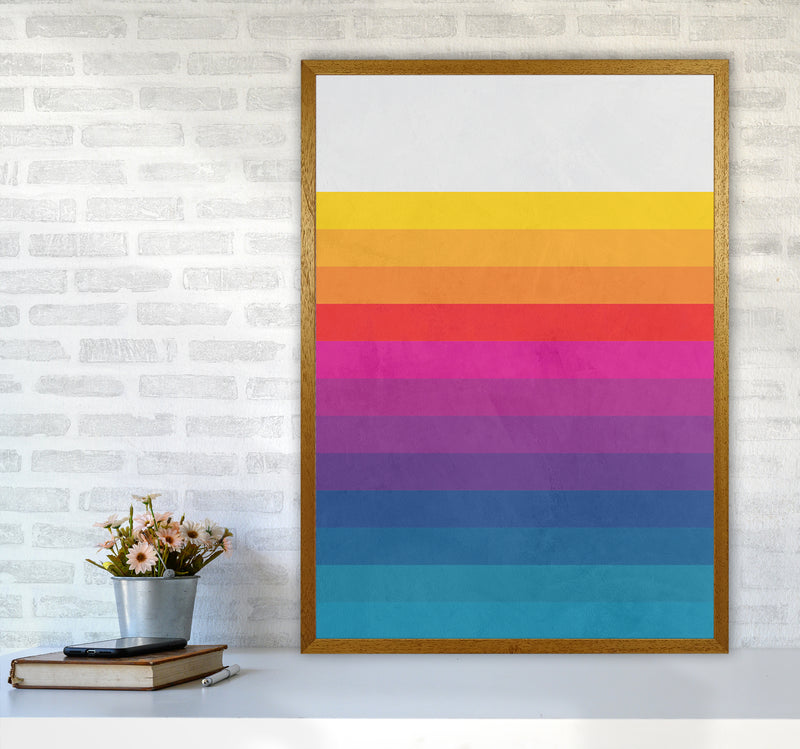 Vintage Retro Lines Art Print by Seven Trees Design A1 Print Only