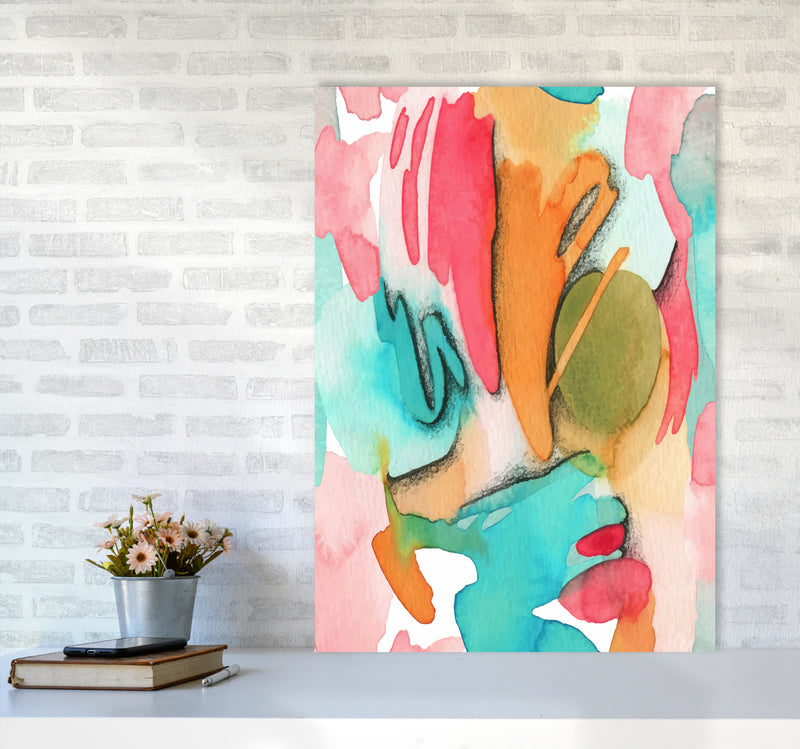 Abstract Watercolor Art Print by Seven Trees Design A1 Black Frame